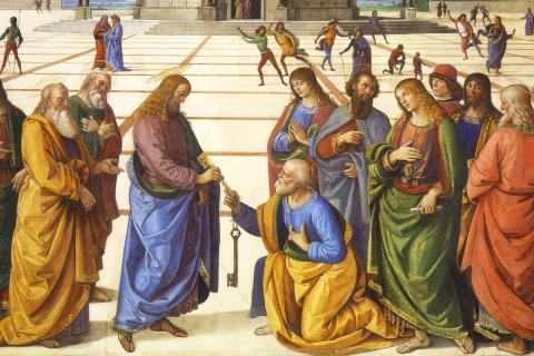 Pietro Perugino's "Delivery of the Keys"