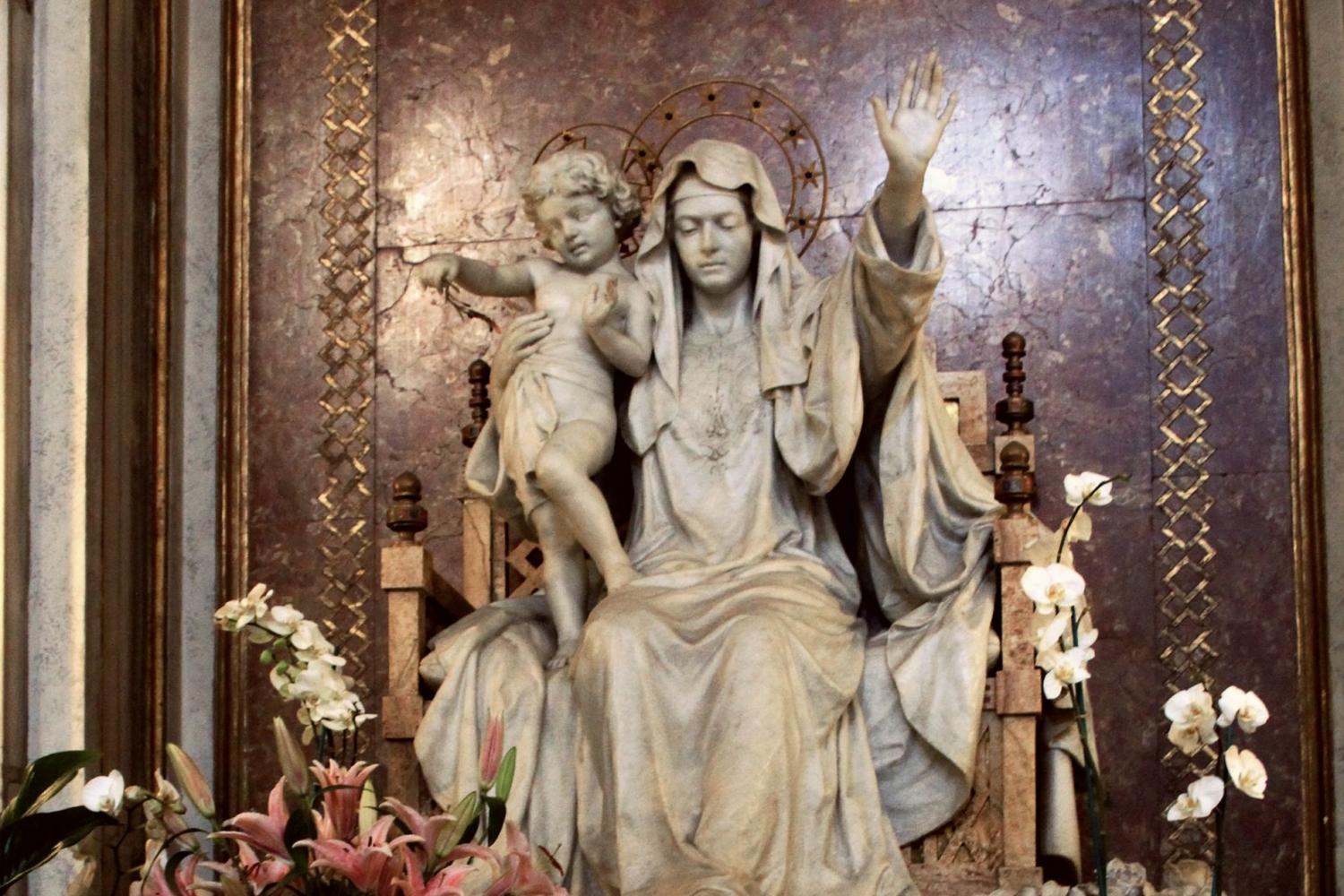 Queen of Peace Statue at St. Mary Major Basilica
