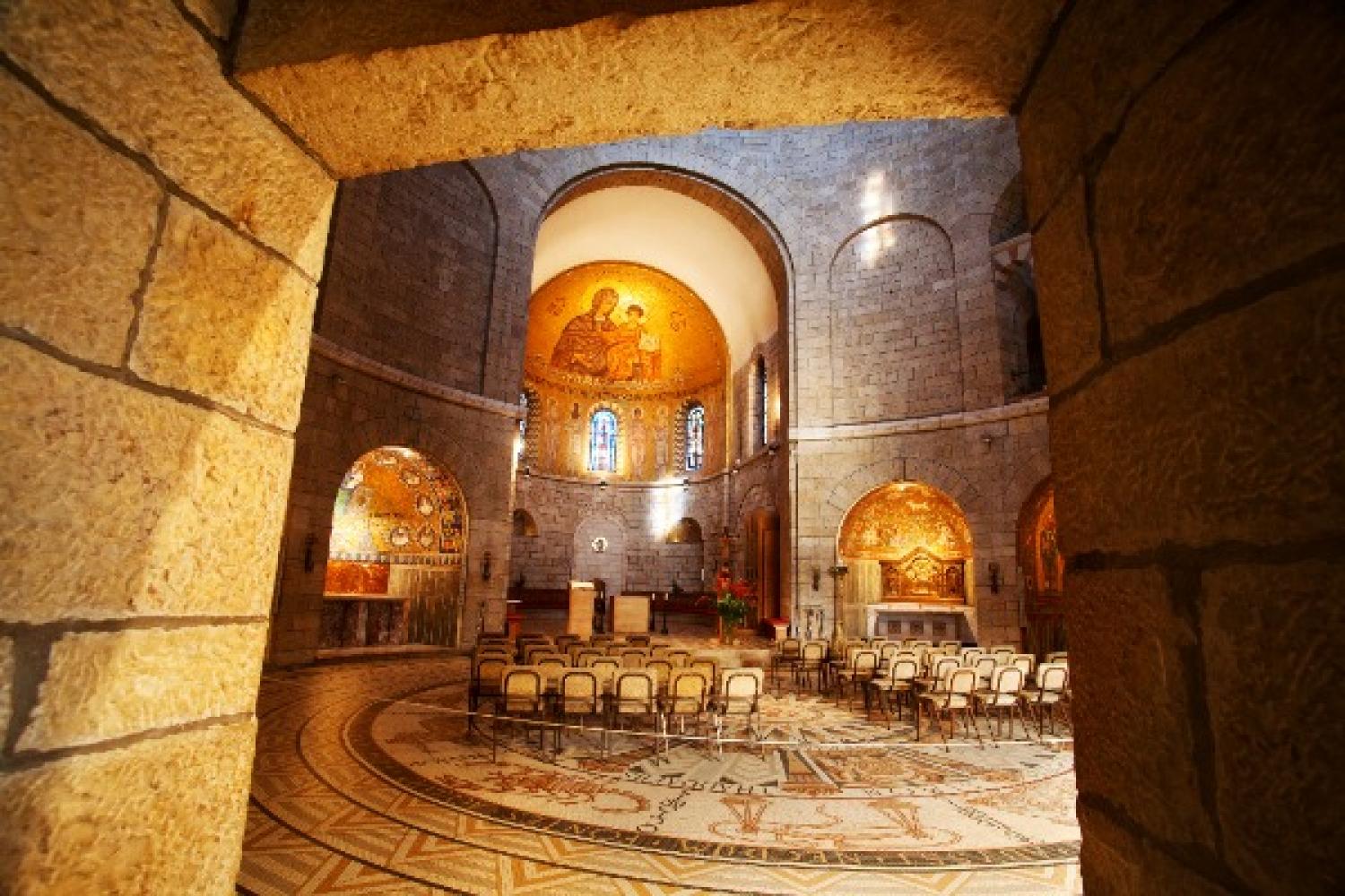 Interior of the Abbey of the Dormition in Jerusalem