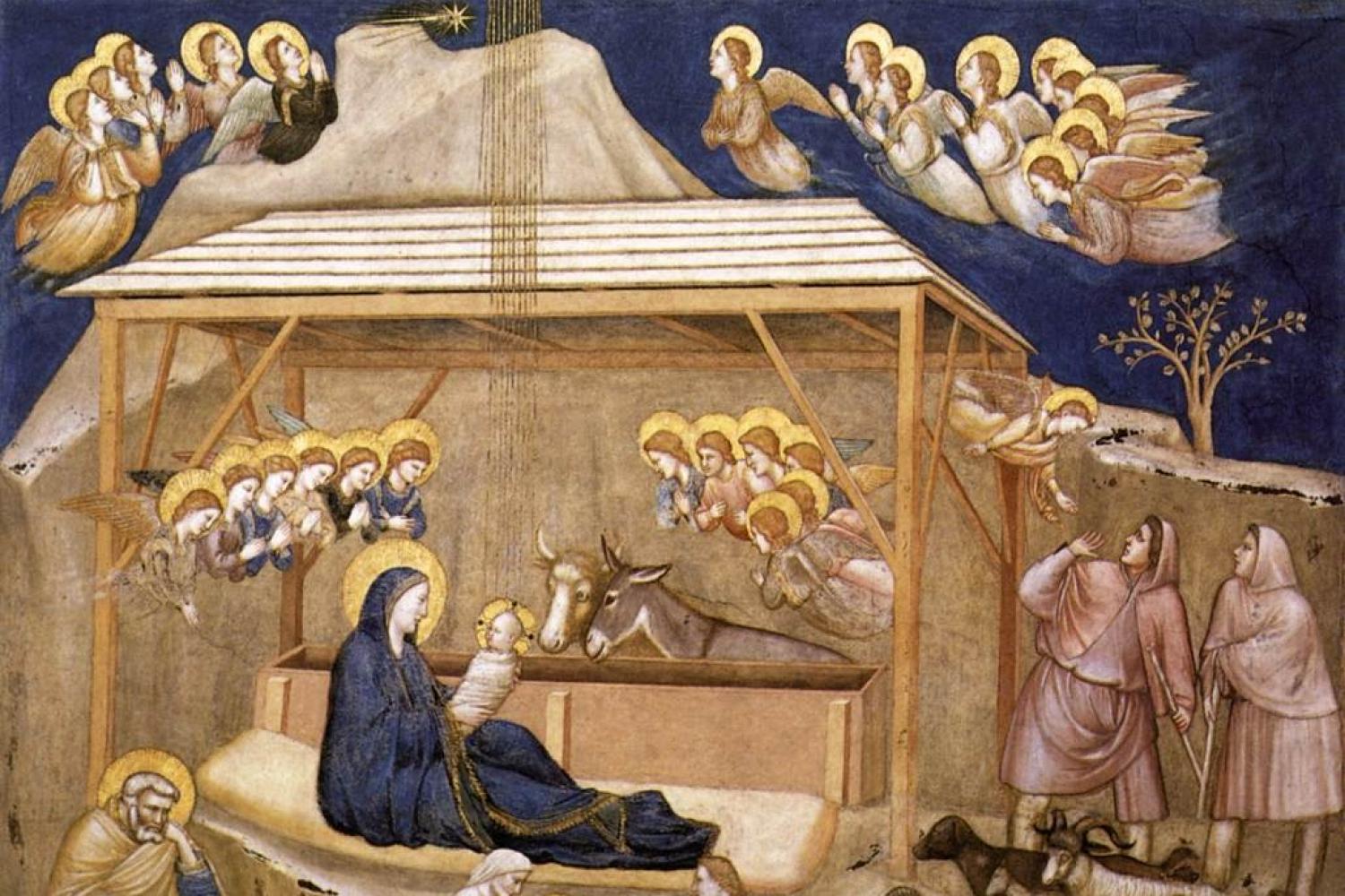 Giotto&#039;s &quot;Nativity&quot; from the Lower Church of the Basilica of Saint Francis in Assisi