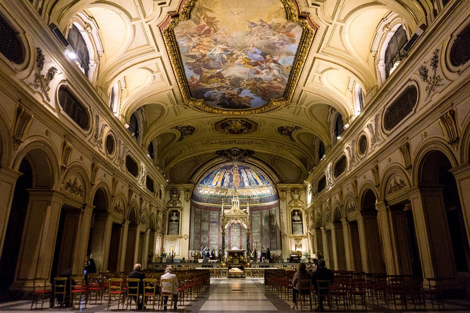 The interior of Santa Cecilia in Trastevere