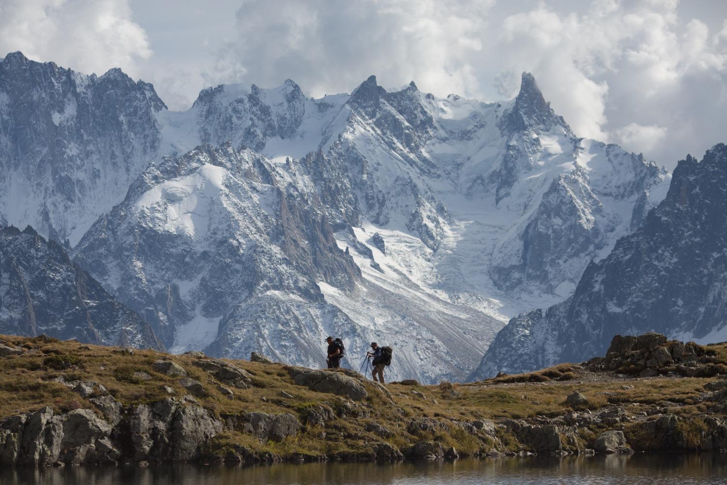 Two men hiking