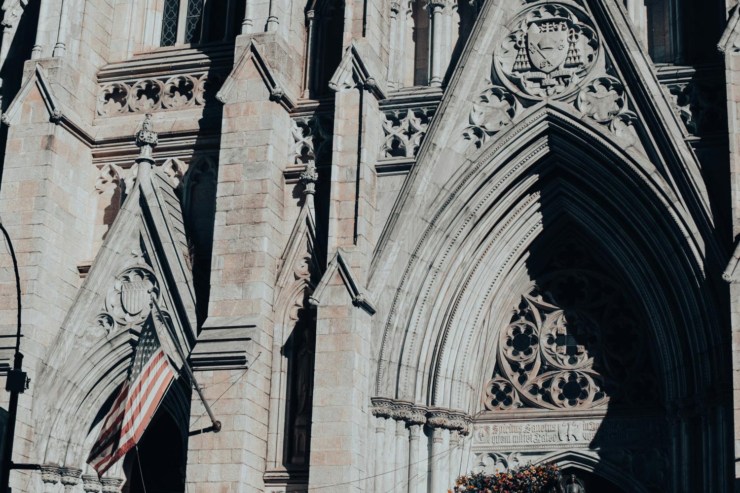 flag on church