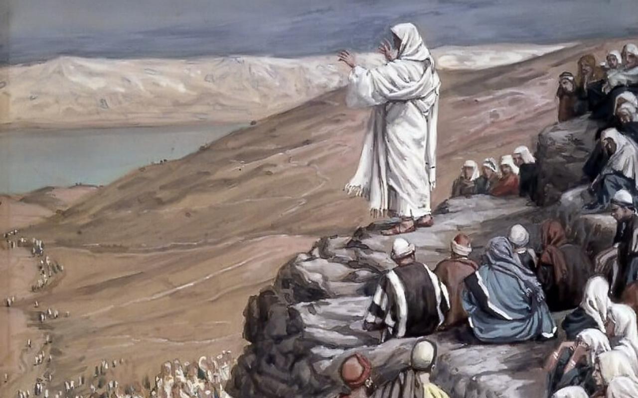 "Jesus Preaches the Sermon of the Beatitudes," by James Tissot