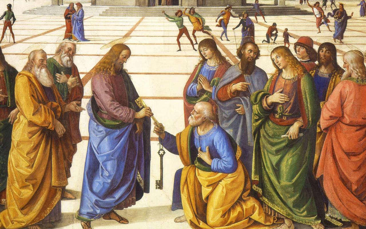 Pietro Perugino's "Delivery of the Keys"