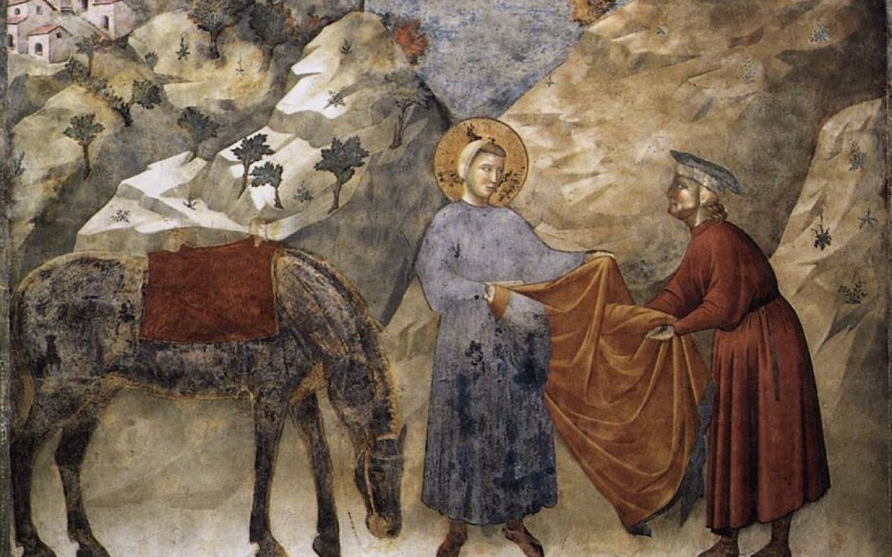 Giotto, Francis Gives His Mantle to the Poor Man