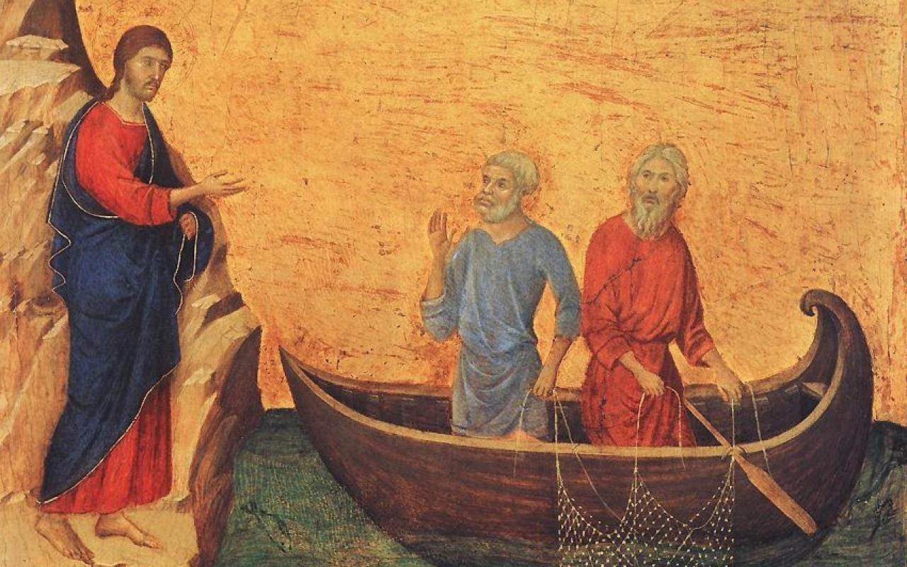 Duccio&#039;s Jesus Calls Peter and Andrew