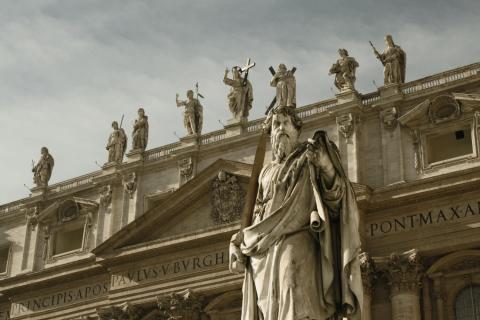 St. Paul and the Façade of St. Peter's Basilica