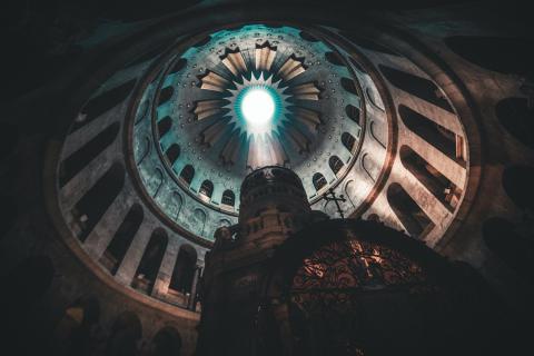 Sunlight pouring into the Church of the Holy Sepulchre