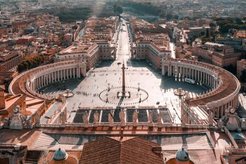 The Vatican Obelisk and St. Peter's Square from the Dome of St. Peter's Basilica