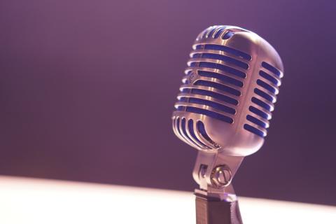 A talk show microphone