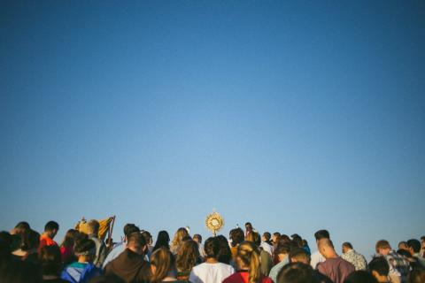 Young people in adoration