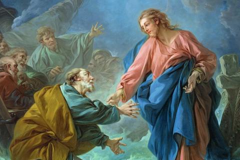 Boucher's Christ Invites Peter to Walk on Water
