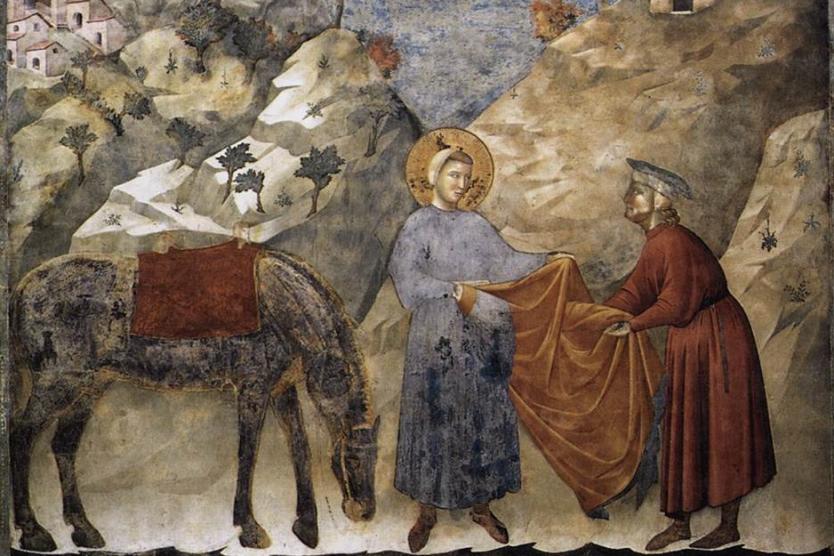 Giotto, Francis Gives His Mantle to the Poor Man